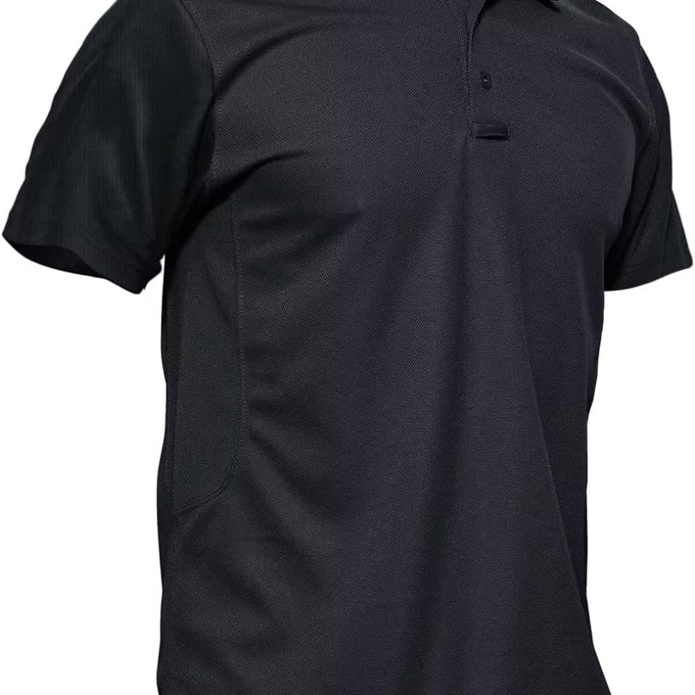 Men's Polo Shirt Quick Dry Performance Short Sleeve Tactical Shirts Pique Jersey Golf Shirt