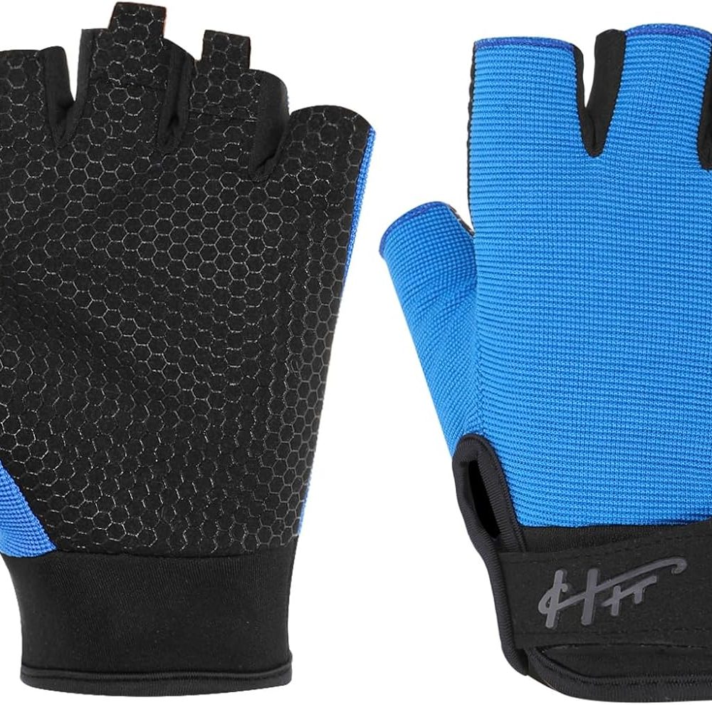 Workout Gloves for Men Women Fingerless Gloves Kayak Gloves with Silicone Padding Fishing Gloves Sports Gloves Ventilated Cycling Gloves for Training Fitness Exercise Hanging Pull Ups Roller Skating